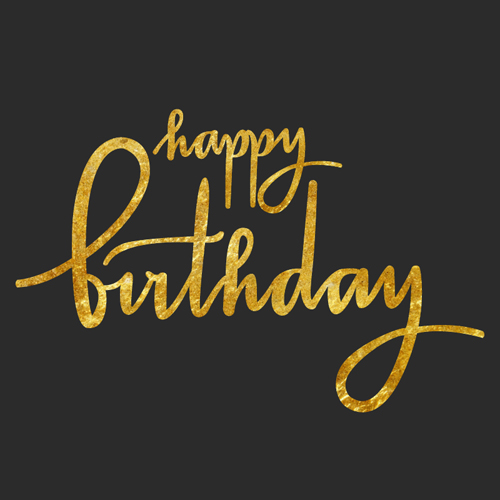 Happy birthday gold text design Vector text happy gold Geburtstag design   