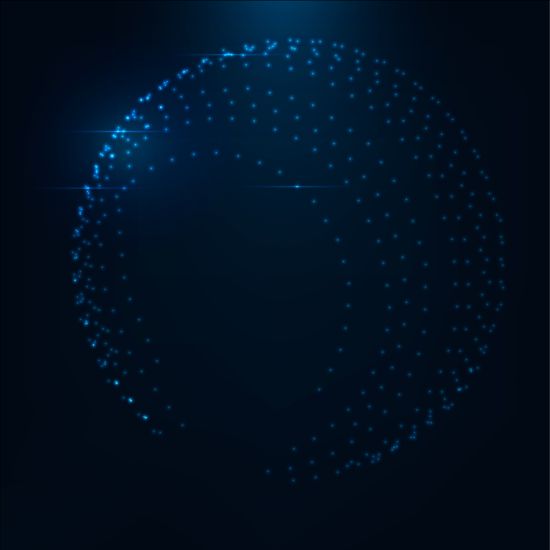 Lichtpunkte mit blauem Tech-Hintergrundvektor 03 tech Punkte Licht Hintergrund Blau   