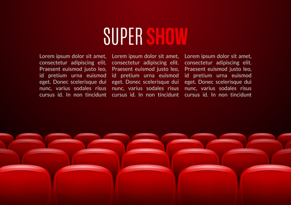 Kino Hintergrund mit roten Sitzen Vektor 02 theater Sitze rot film   