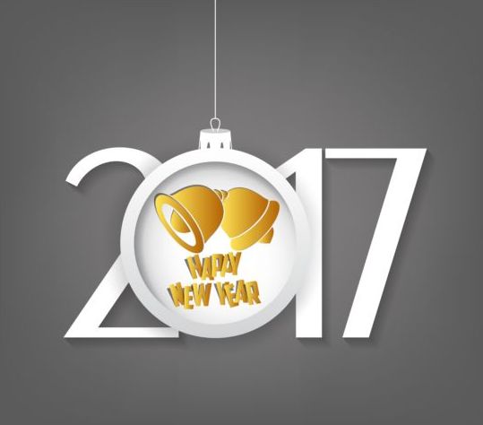 Neues Jahr 2017 Text mit Weihnachtskugel Vektor 10 Weihnachten Neujahr Jahr ball 2017   