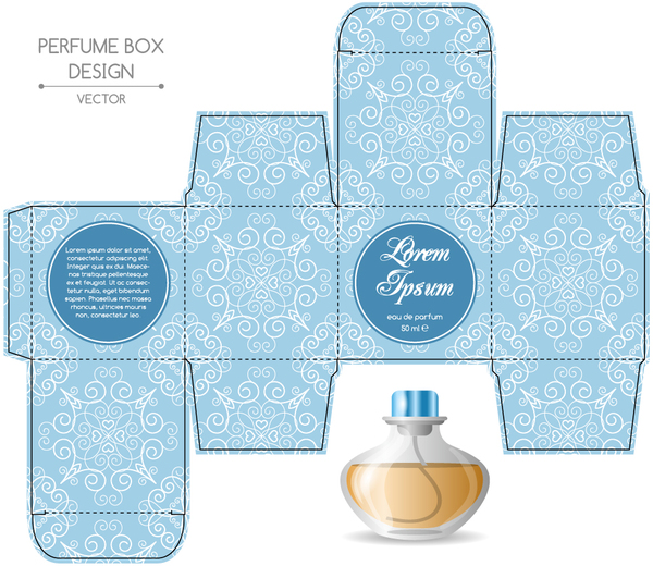 Boîte de parfum emballage modèle vecteurs matériel 04 Parfüm emballage boîte   
