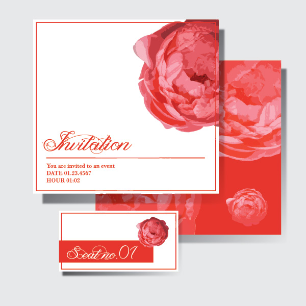 Rosa Blume Einladungskarte Grafikvektor pink Karte Grafik Einladung design Blume   