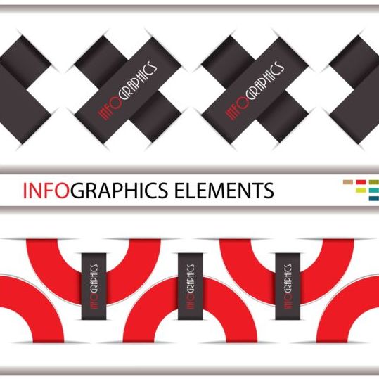 Rouge avec le vecteur créatif d’infographie noir 06 rouge Noir infographique Créatif   