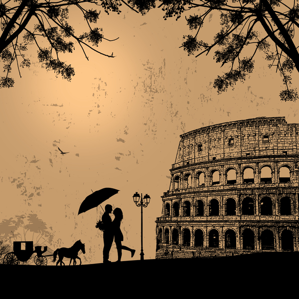 Sonnenuntergang in Rom mit romantischem Ehepaar Reisemöcher 11 Sonnenuntergang Romantik Rom Reise Ehepaar   
