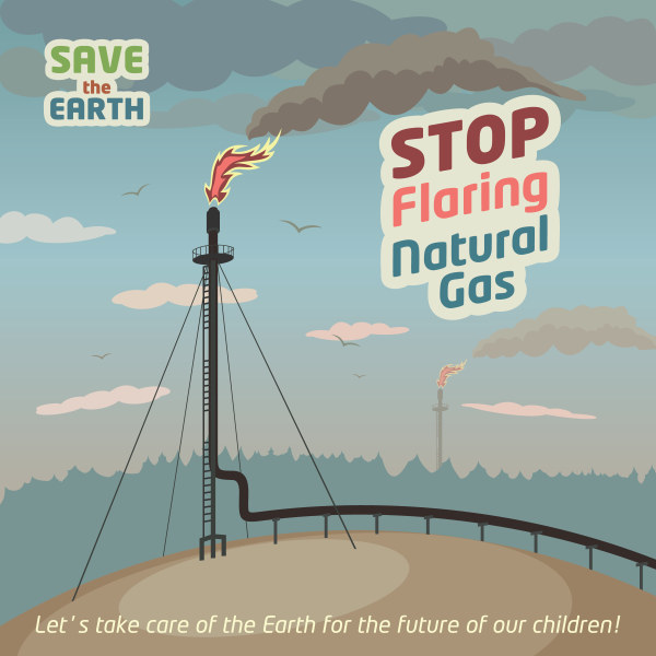 Hören Sie auf, Erdgas-Plakatvektor zu lärmen stop poster natural flaring design   