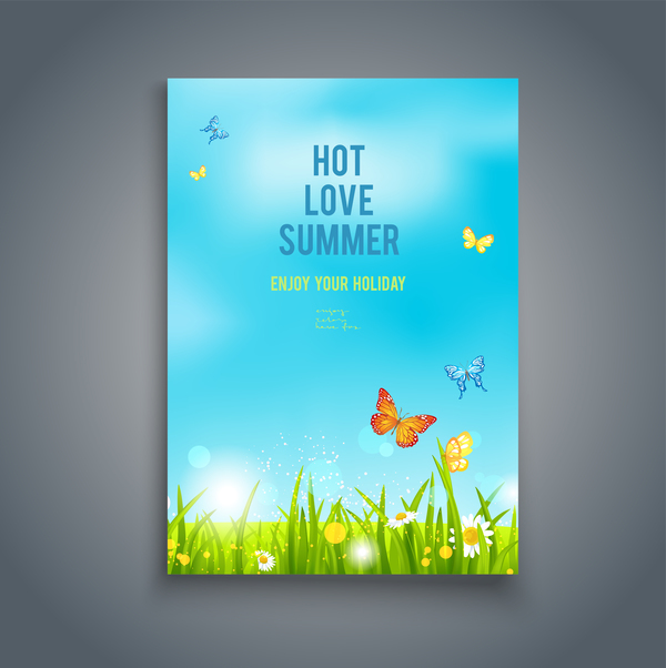 Flyer de vacances d’été et couverture Brochure modèle vecteur 03 vacances flyer été couverture brochure   