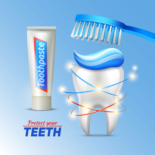 Zahnpasta und Zahnbürste Plakatvektordesign 03 Zahnpasta Zahnbürste poster design   