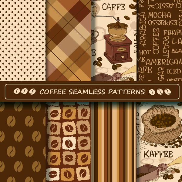 Vecteur de café sans soudure Pattern Set 05 sans soudure modèle cafe   