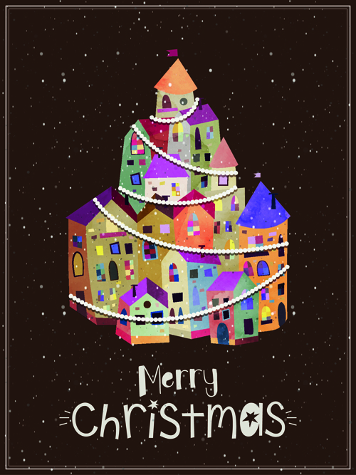ヴィンテージハウス2015クリスマス背景01 背景 家 クリスマス ヴィンテージ   