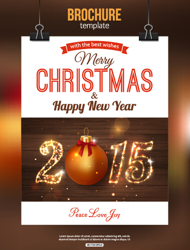 2015クリスマスと新年のパンフレットベクター素材07 新年 パンフレット クリスマス 2015   