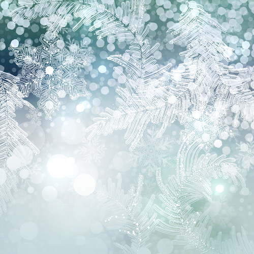 Beau flocon de neige brouille fond de Noël vecteur 04 Noël fond flocon de neige brouille beau   