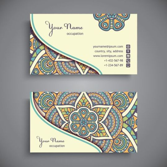 Visitenkarte mit ethnischem Mustervektor-Set 14 pattern ethnic card business   