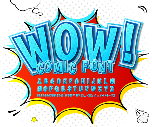 Comic-Stile Schriftdesign Set 07 Stile Schriften design Comic   