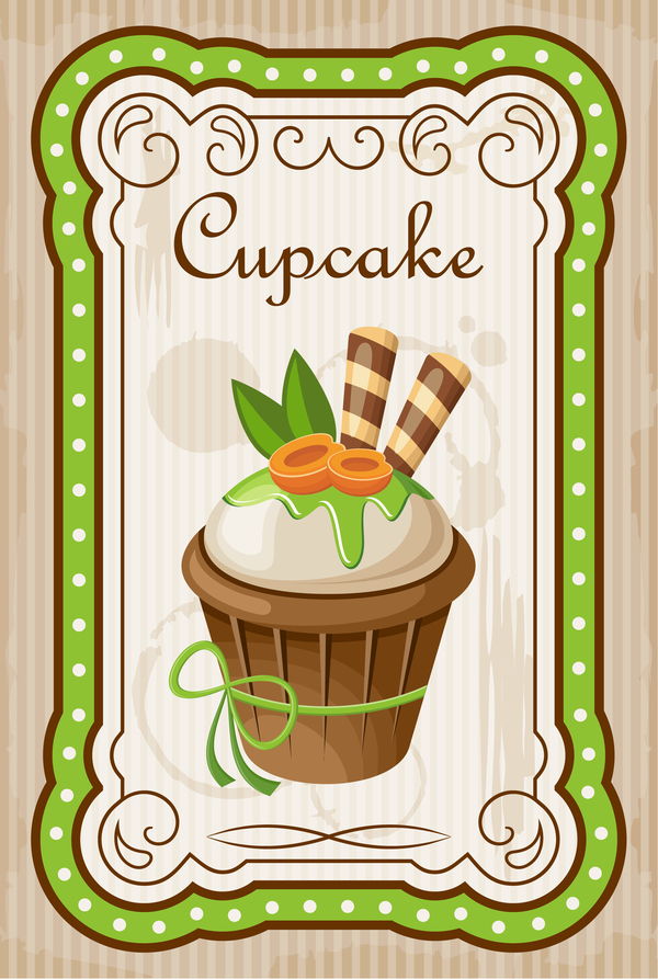 Cupcake Poster Retro-Design-Vektoren 03 Retro-Schrift poster design cupcake   
