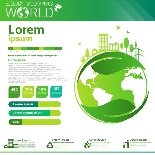 Ökologie Welt Infografik Design-Vektor 23 Welt Ökologie Infografik   