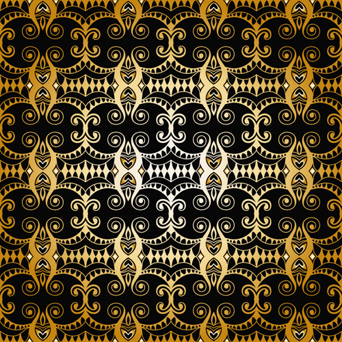 Ornements d’or motif vecteur sans soudure 07 sans soudure ornements or motif   