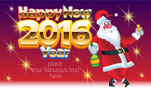 Happy New Year 2016 et le père Noël design créatif 04 year santa happy Claus 2016   
