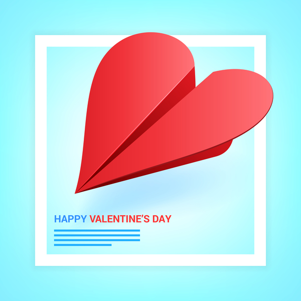 Herzflugzeug mit Valentinstag Kartenvektoren 02 Valentine tag Karte Herz Flugzeug   