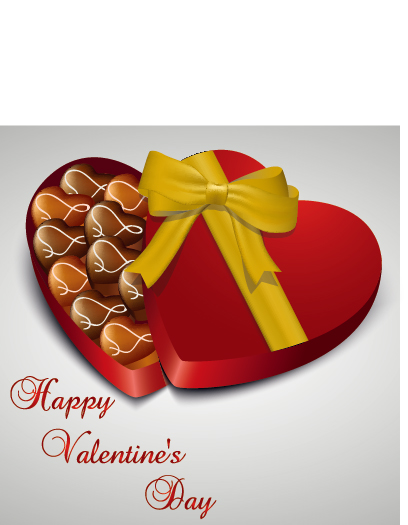 Bonbons de coeur avec le vecteur de jour de Valentine de boîte Valentine Bonbons boîte   