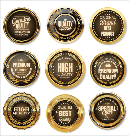 Luxus-Premium-Qualität goldene Etiketten 06 Qualität premium Luxus labels golden   