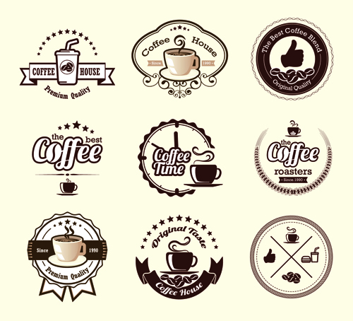 Originelles Design Kaffeeetiketten Vektor 03 original kaffee Etiketten   