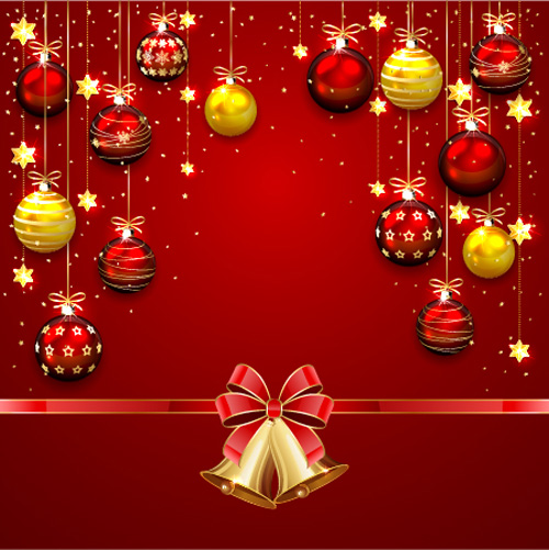 弓の鐘ベクトルと華やかなクリスマスボール 鐘 華やかな 弓 ボール クリスマス   