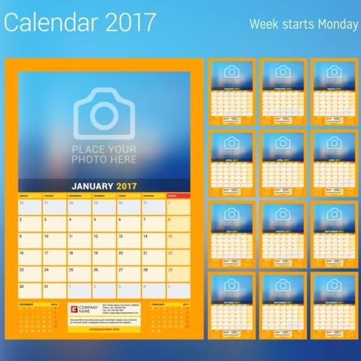 フォトディスクカレンダー2017ベクトルセット10 写真 ディスク カレンダー 2017   