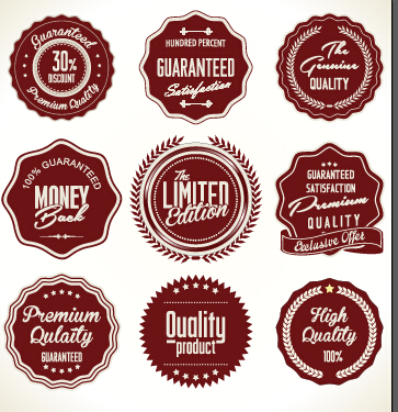 Label de qualité avec badge style vintage vecteur 04 vintage style vintage qualité étiquette badge   