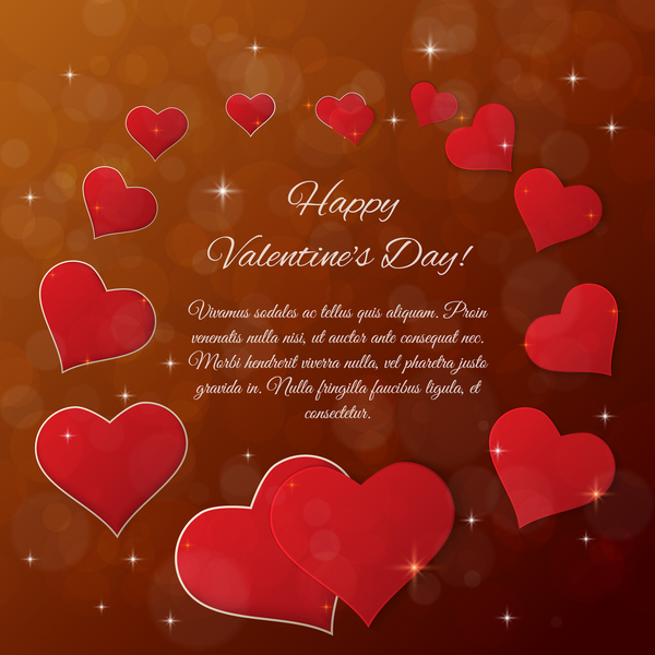Coeur rouge cadre Valentine jour cartes vecteurs Valentine rouge jour coeur cartes cadre   