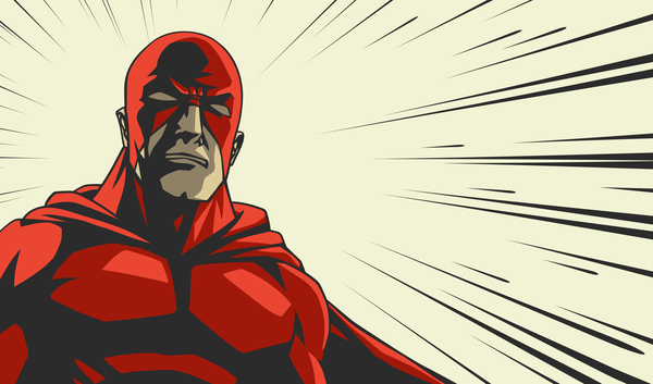 赤スーパーヒーロー漫画ベクトル材料02 赤 漫画 スーパーヒーロー   