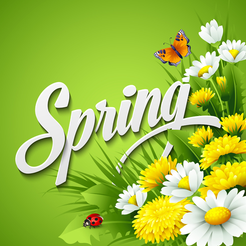 Erfrischende Frühlingsblumenhintergründe Vektor 01 Hintergrund Frühling erfrischend Blumenhintergrund   