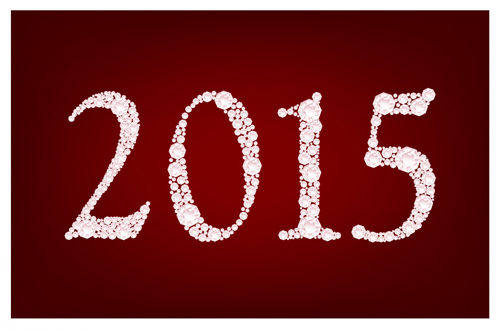 2015のセット新年ベクトルデザイン02 新年 ベクター画像 2015   