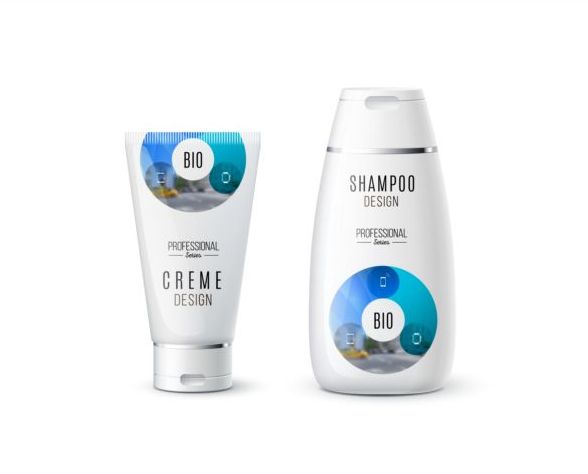 Le shampooing et la marque cosmétique vecteur de conception 07 shampooing Marque cosmétique   