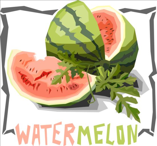Vecteur simple de conception de pastèque simple melon d’eau   