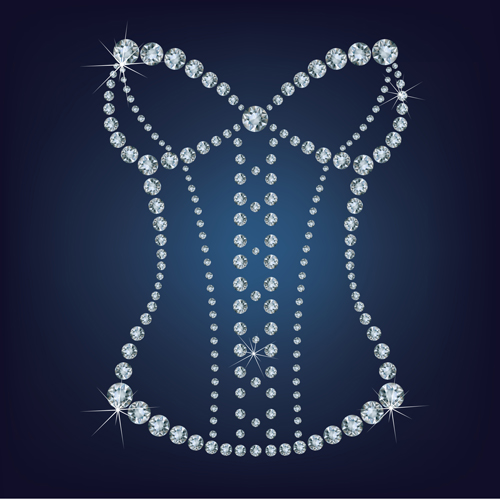 Funkelnde Diamanten Bekleidungsvektor-Set 03 sparkling Diamant Bekleidung   