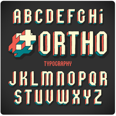 Vintage 3D-Alphabet-Vektormaterial vintage material alphabet   