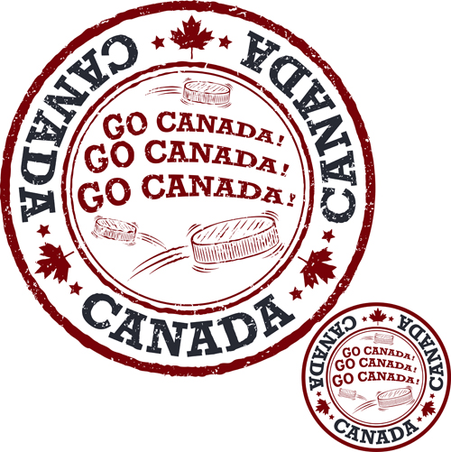 Vintage canada Hockey-Stempel-Vektormaterial 06 vintage Stempel material Kanada hockey   