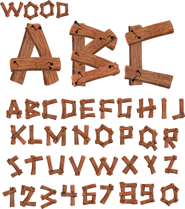 Holztexturen Alphabet und Zahlenvektoren Zahlen Texturen Holz alphabet   