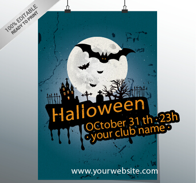 Halloween fête nuit affiche design vecteur 01 nuit halloween fête affiche   