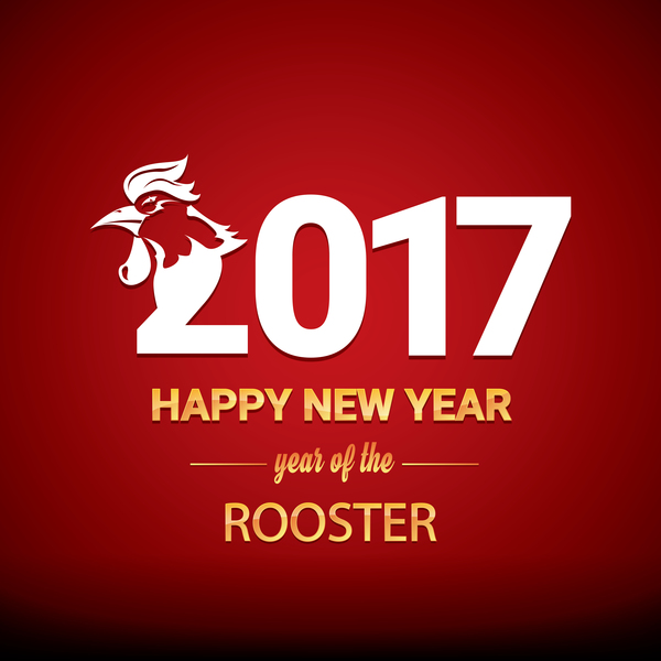 2017 chinois nouvelle année de coq rouge styles fond vecteur 02 styles nouveau coq Chinois année 2017   