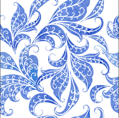 美しい青い花のベクトルシームレスなパターン02 青 美しい フローラル パターン シームレス   