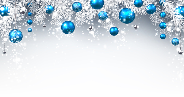Blauer Weihnachtsball mit Baumzweige Vektorkarte Weihnachtsball Blau Baumzweige   