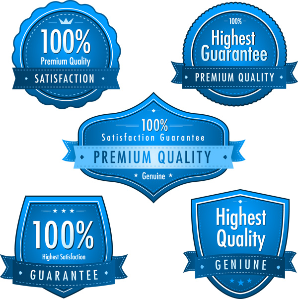 Étiquettes de qualité Premium bleu créatif vecteur 01 qualité premium étiquettes Créatif Bleu   