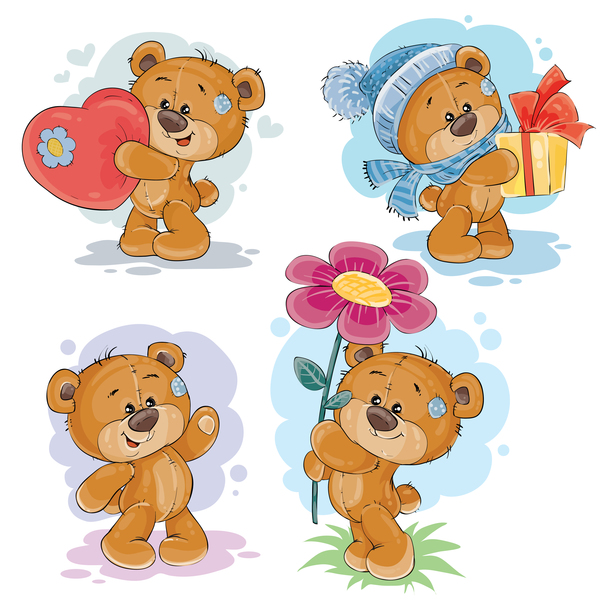 Cartoon Teddybären Kopfzeichnung Vektor 04 teddy Kopf cartoon Bären   