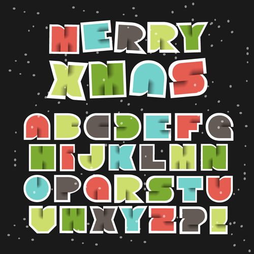 クリスマスアルファベットデザインベクトルセット03 文字 デザイン クリスマス アルファベット   