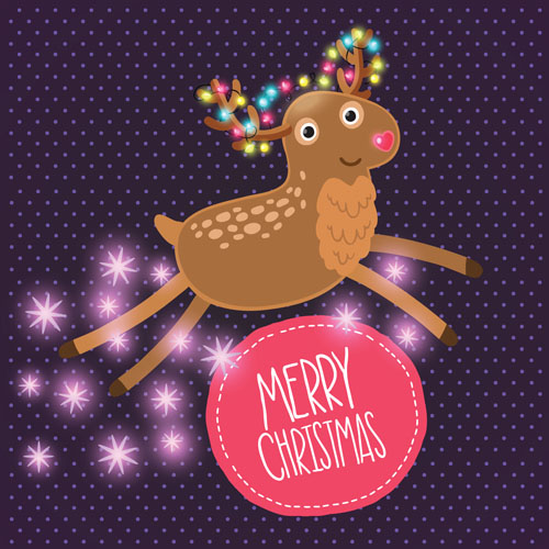 クリスマスかわいい鹿ベクトル材料10 鹿 材料 クリスマス かわいい   
