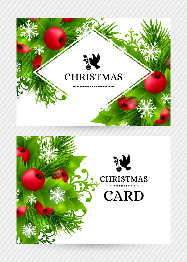 クリスマスホリーカードデザインベクトル04 ホリー クリスマス カード   