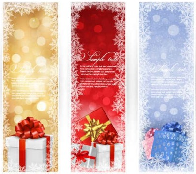 Weihnachtsgeschenk-Banner mit Geschenkboxen Vektormaterial Weihnachten Geschenkkartons Geschenk banner   