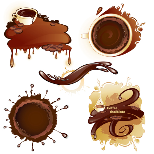 Ensemble de café et de chocolat vecteur 02 Chocolat cafe   
