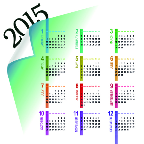 Kreativer Kalender 2015 Vektordesign Set 08 Kreativ Kalender 2015   